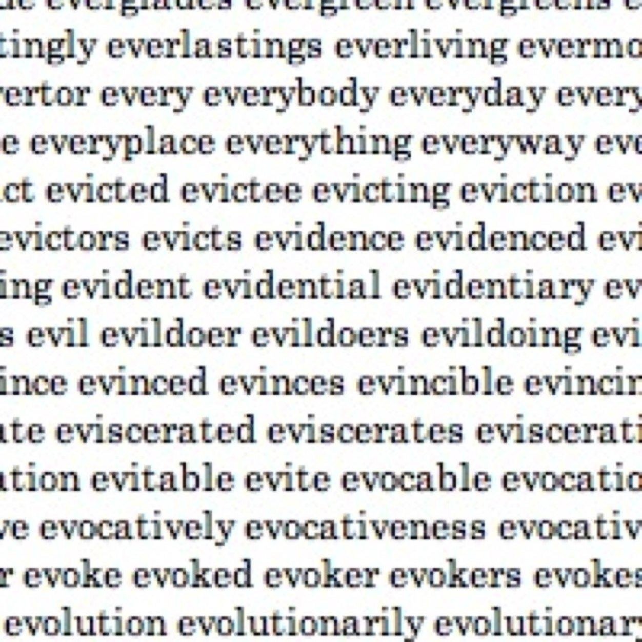 Every word from the spanish dictionary. Source code: https://t.co/hsxGTIjgKm