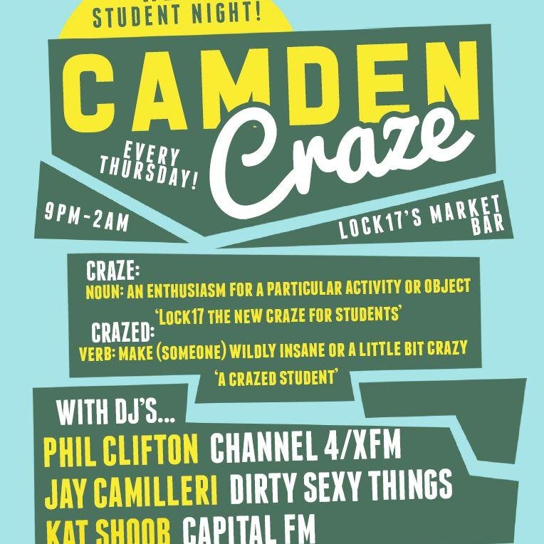 The BEST night in Camden on Thursday 9-2am. Students & others. DJ's @philclifton (XFM) @jaycamilleri (e4) @katshoob (Capital FM), FREE entry,VERY cheap drinks