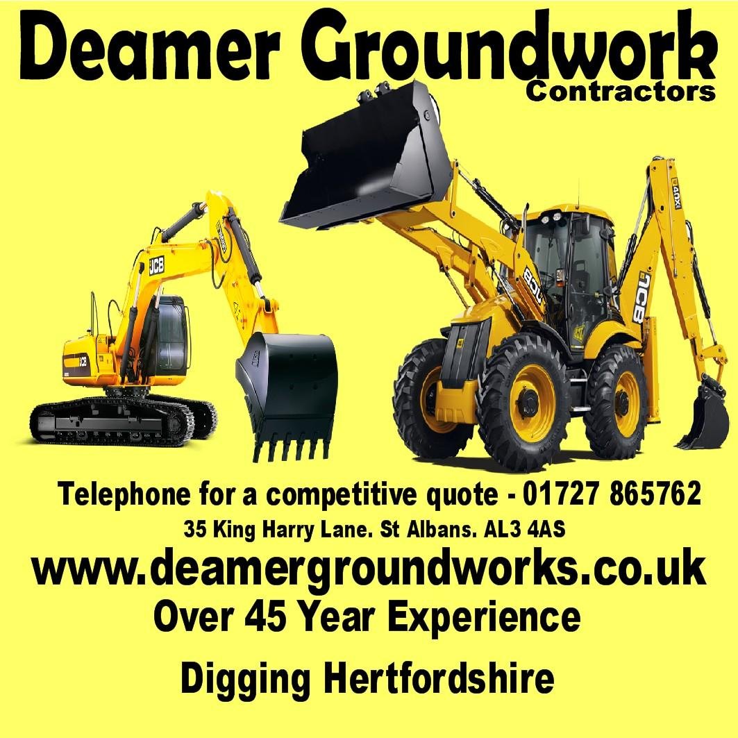 DeamerGround's profile picture. Deamer Ground Workers have been based in St Albans for over 45 years. Providing fast, reliable service. Deamer Groundwork Contractors Herts 01727865762