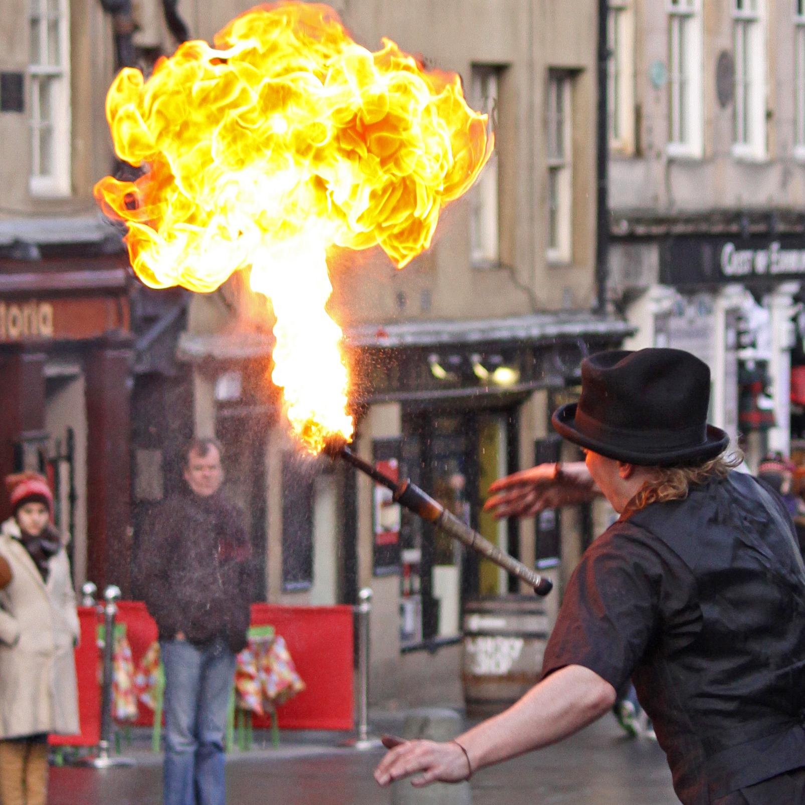 Showman, juggler, maker of loud noises.