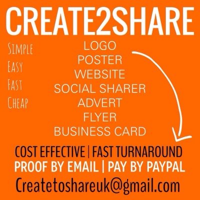 Quick turnaround cost effective design for business' #logo #poster #advert #website #social #images. Proof before you pay - no risk. E:createtoshareuk@gmail.com