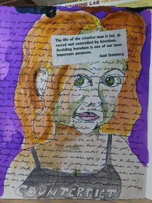 Wife & Mother (with all that entails) who also 1) writes and publishes zines 2) binds blank books for art journaling 3) paints somewhat badly