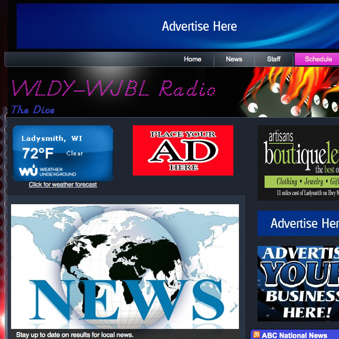 WLDY-WJBL is the leader in music, local news, weather, and sports, for Rusk Co. WI.