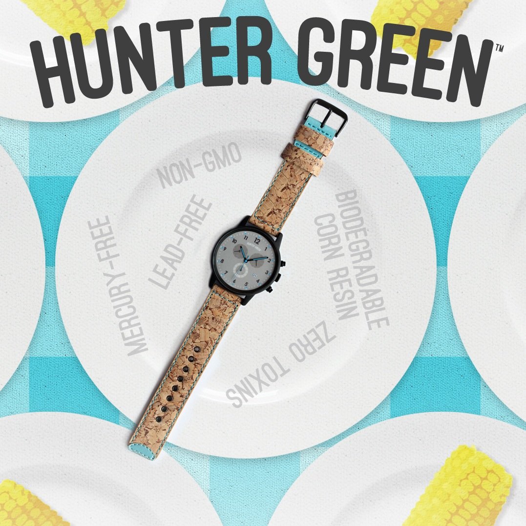 Hunter Green’s mission is to create a line of affordable wristwatches that look good on your wrist and are good for the planet.