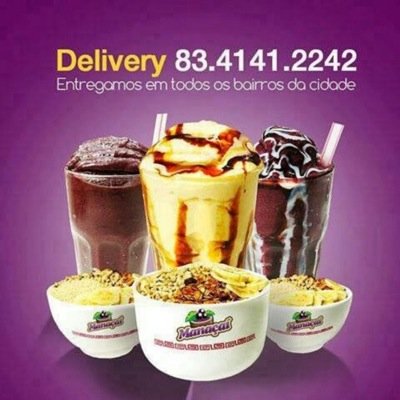 Açaí, cupuacu, shakes, sucos, pizzas, tapioca, coxinha, pastel, caldo de cana, coxinha, sanduiches, saladas, delivery: 83 4141-2242 delivery watsap: 8732-8595