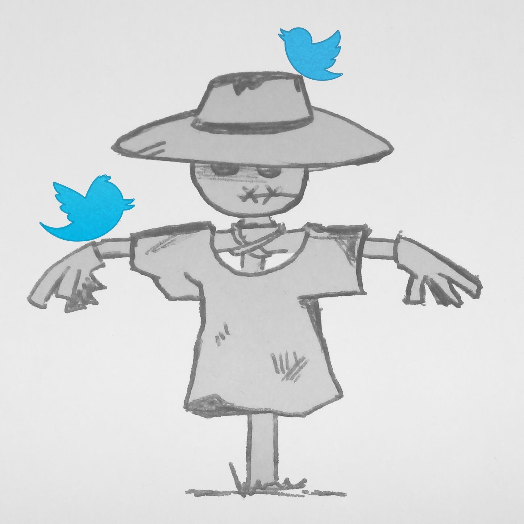 Clavado en Twitter y con pájaros en la cabeza. Pensamientos de un espantapájaros sin cerebro ni corazón.