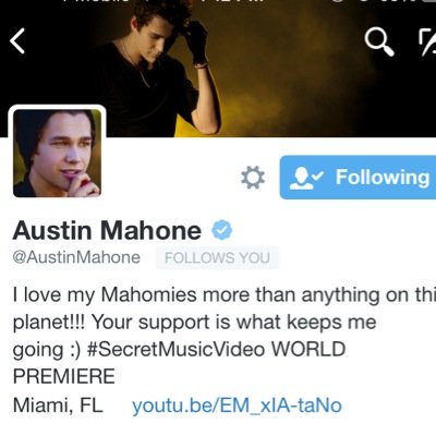 Congrats Austin Carter Mahone follows you! you deserve it beautiful! ❤️ If you don't mind could you please follow @mahomieloverr74 ❤️ THANK YOU! xoxo