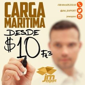 Envíos Desde USA a Venezuela consolidados. Envíos aéreos desde $7 por libra y marítimo desde $10 por pie cúbico. E-mail: info@jm-export.com