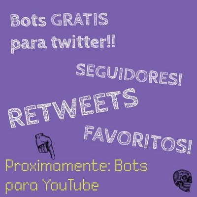 ¿Quieres RTs o FAVs? ¿Tal vez seguidores? Tan solo dale FAV al tweet correspondiente y nos ponemos en acción.
PLAZO MINIMO 24H