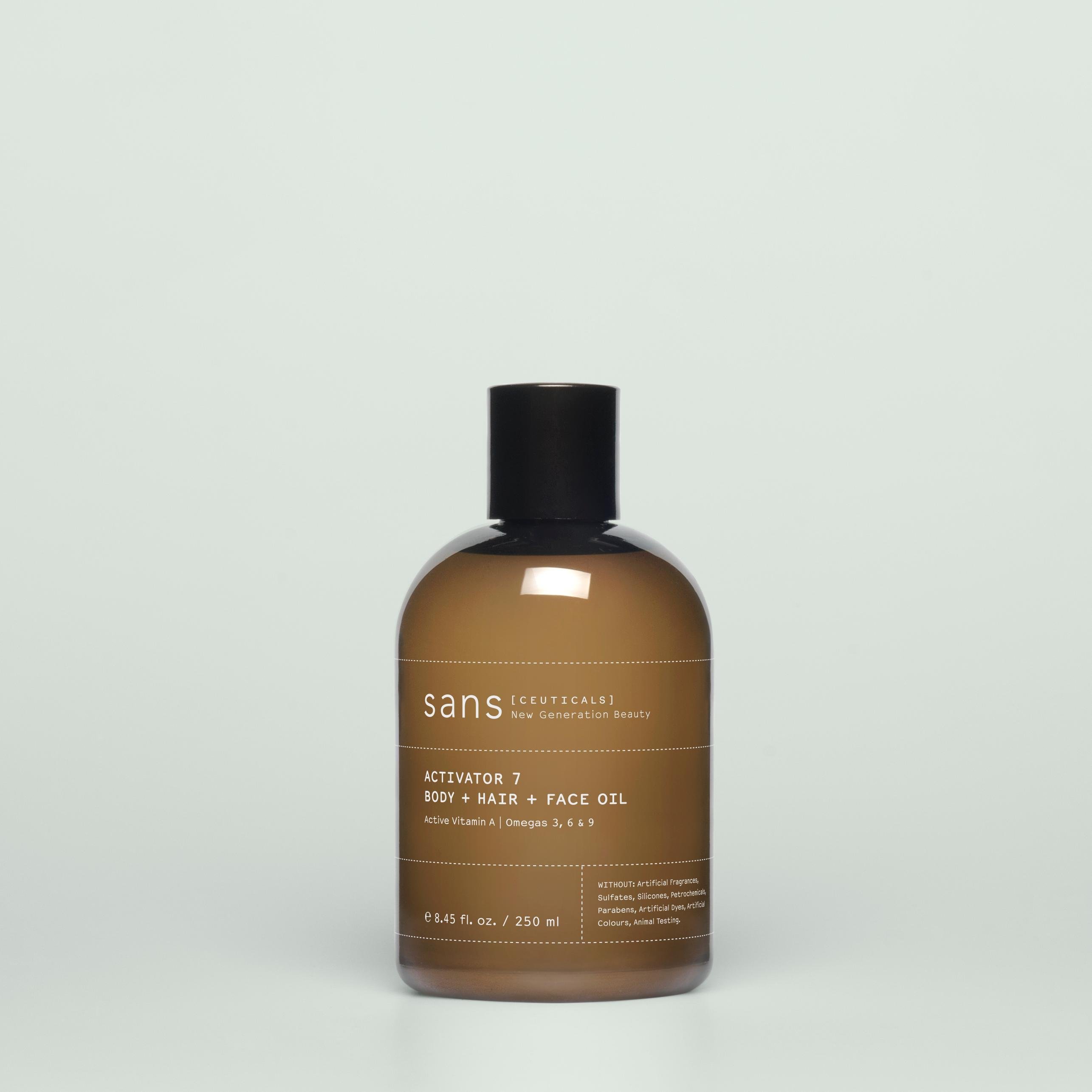 Pure, chemical-free & highly active, Sans is a new generation in beauty: a collection of products designed to renew the texture & appearance of your skin & hair