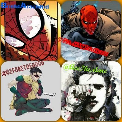 Writer For:    @BrightArachnid,@GothamRedhood, @BeforeTheHood, @AceTheMerc. Just a man who wear's many masks! Or writes for them anyways.. #DC, #Marvel, #OC.