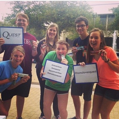 Quest Nutrition at Texas A&M 20-21g protein, 2-6 g net carbs. free samples once a month! #tamulovesquest