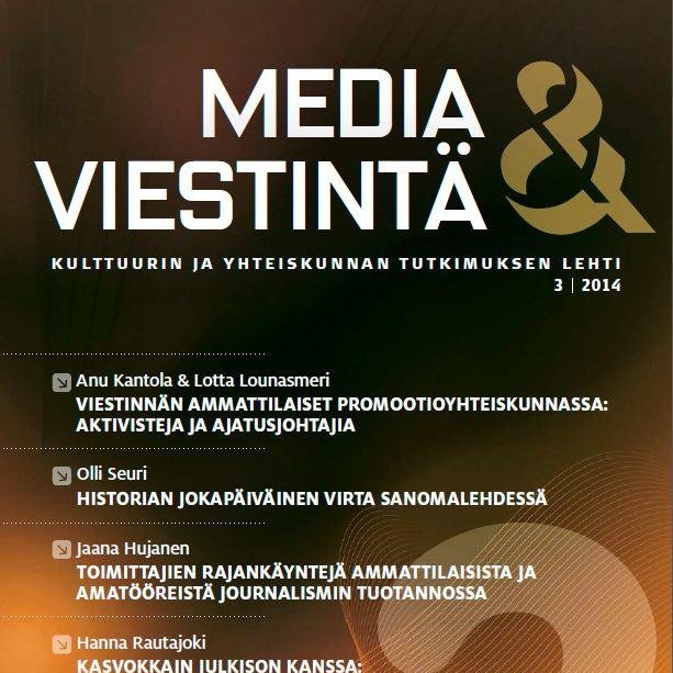 mediaviestinta's profile picture. Media & viestintä on Mevi ry:n kustantama tieteellinen julkaisu, jossa ilmestyy artikkeleita median, viestinnän ja journalismin tutkimuksen alalta.