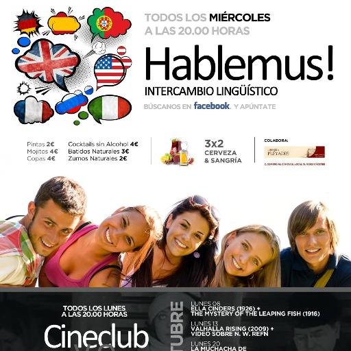 Sprachen, cultures, conversation, amici e o resto já o vemos. English, Español, Português, Deutsch, Français