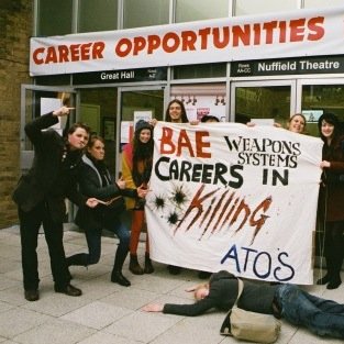 This space is to organize protest activities against BAE Systems. BAE is the world's 3d largest arms dealer, and currently bankrolling drone research on campus.