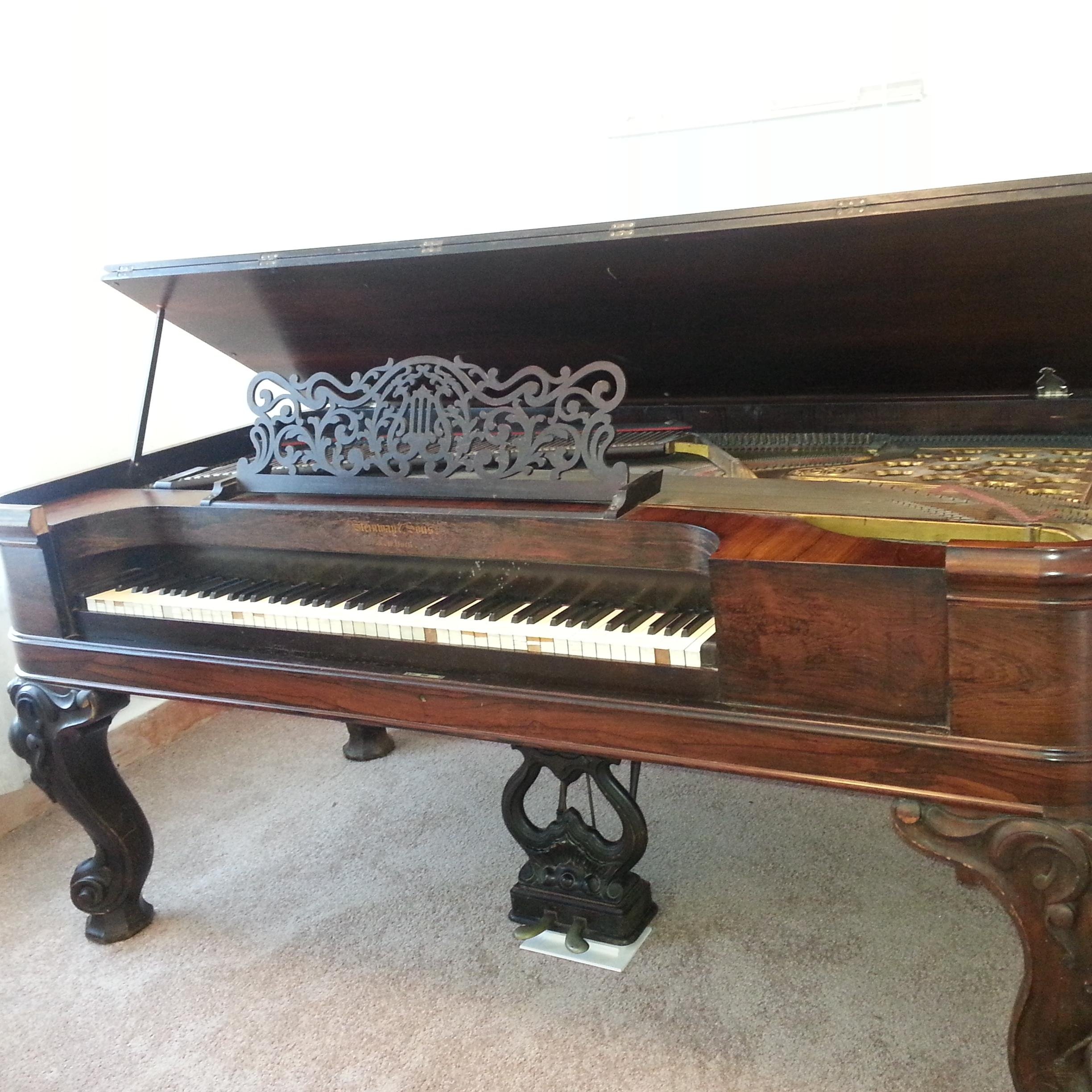 I'm an 1872 #Steinway & Sons Square Grand #Piano. My days are filled with #music & art and I hope to one day be fully restored!