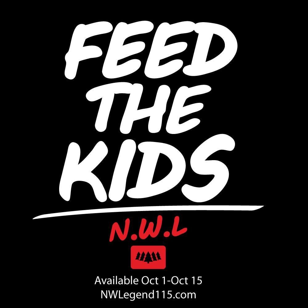 1 shirt can help feed 1 kid for 5 days. #NWLegend115