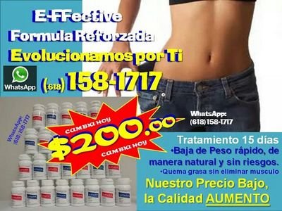 SIN EFECTOS SECUNDARIOS
E-FFective Distribuidor Mayorista del país 
01800-890-0140 llamanos 
Buscamos Distribuidoras.
Venta a público en General a la orden.