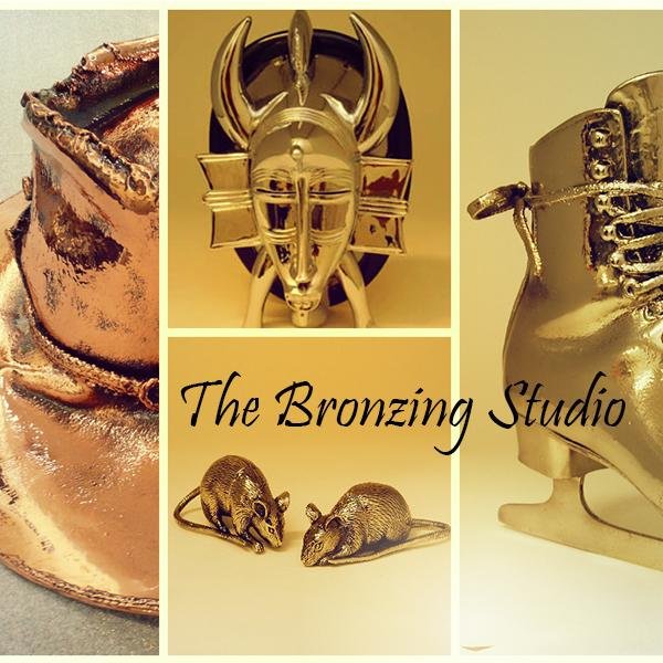 The Bronzing Studio has professional staff with 50 years experience in bronzing/electroplating on all sorts of materials in copper, nickel or 24 k gold.