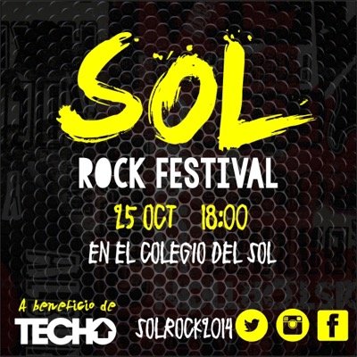 Festival de Rock a beneficio de TECHO! El 25/10 a partir de las 18:00 en el Colegio del Sol!