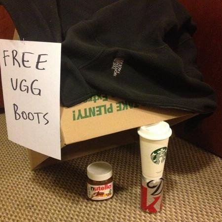 I spilled my pumpkin spice latte on my yoga pants at the UGG store.