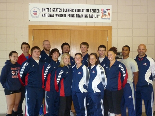 The weightlifting team at the US Olympic Education Center on the Campus of Northern Michigan University in Marquette, Michigan.