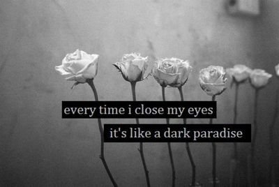 Everytime I close my eyes it's like a dark paradise. Monster.LANA DEL REY.