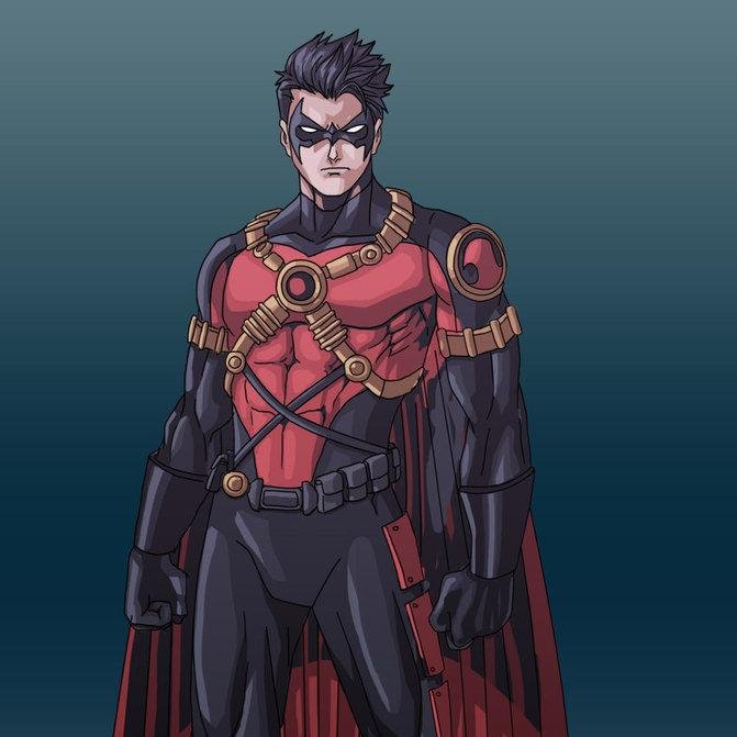 At a time I was also known as the third Robin. Now I'm Red Robin. Protecting Gotham with @Batgirl_Blonde by my side.