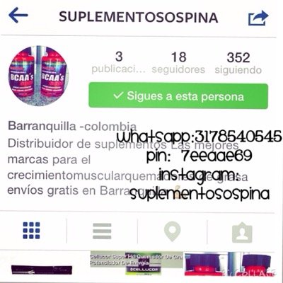 los mejores suplementos al mejor precio 
whatsapp: 3178540545
instagram: suplementosospina
pin:7EEAAE69