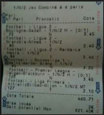 Parieur amateur, propose de très belle cotes entre 2 et 10 généralement il m'arrive de proposer de cotes improbable et qui passe finalement.