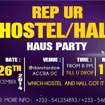 ***official page for rep ur hostel Haus party every year in GH....POWERED BY ONASSIS MEDIA HOUSE*** ...+233(0)541234893/+233(0)243366992