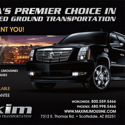 Maxim Limousine Worldwide! Your leader in luxury Transportation Worldwide 800.559.5466 Call Today For Specials.