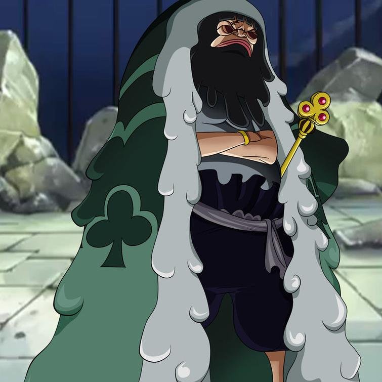 Uno de los Oficiales Supremos de los Piratas Donquixote, Líder de la Tropa de Trébol,Usuario de la Beta Beta no Mi