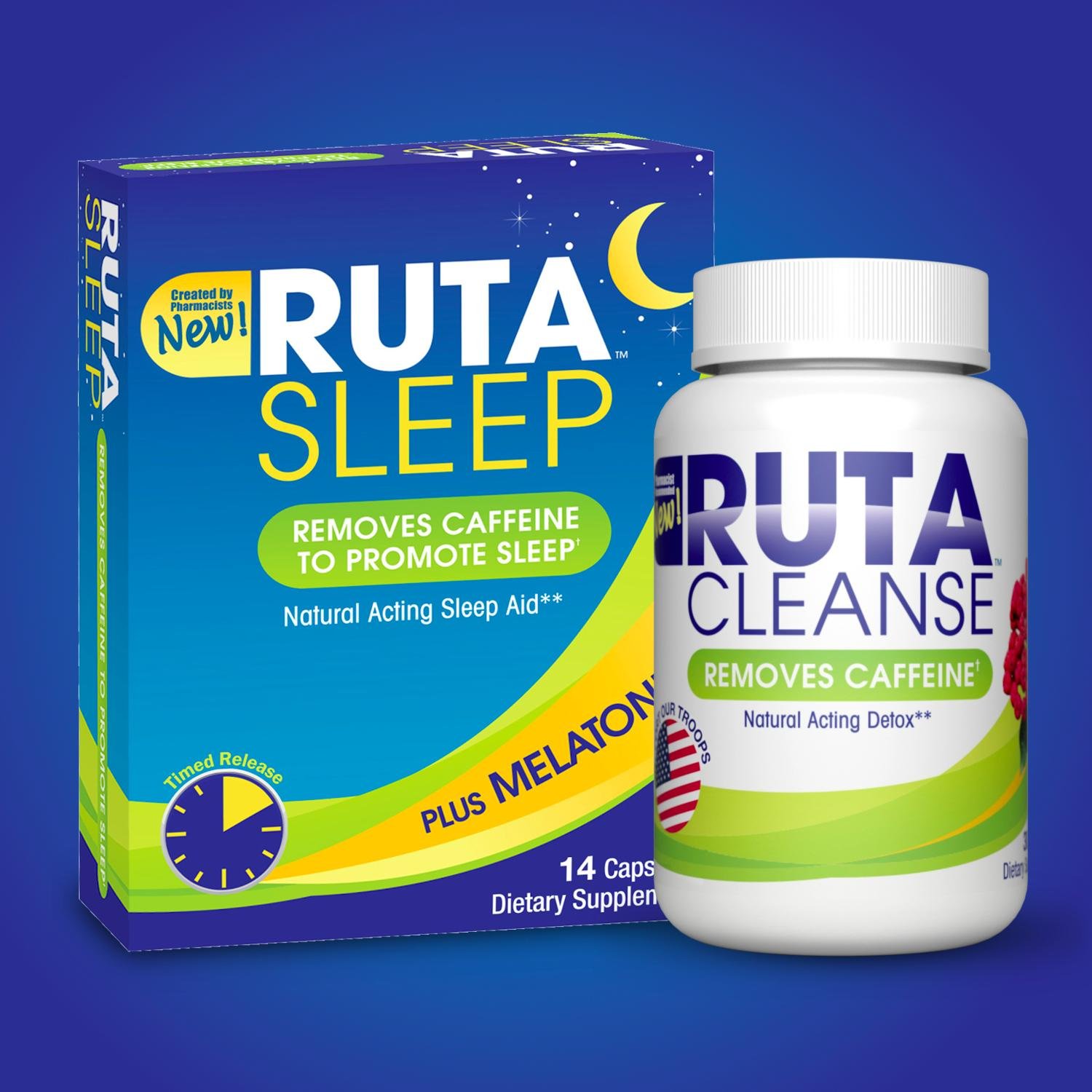 Drink Caffeine? RUTA supplements remove caffeine from your system within 2 hours using our unique ingredient, rutaecarpine. Relax. Recover. Sleep.