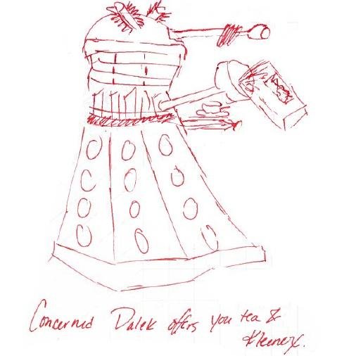 EXPECTORATE! HYDRATE! MEDICATE!

Concerned Dalek is here to remind you to take care of yourself. Its heart is in the right place. Parody account.