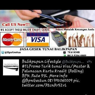Jasa Tarik Tunai Dengan Kartu Kredit Visa / Mastercard (CASH ADVANCE) dan Pelunasan Kartu Kredit (rolling). Phone : 0813 9204 0009 | PIN : 7E61830B