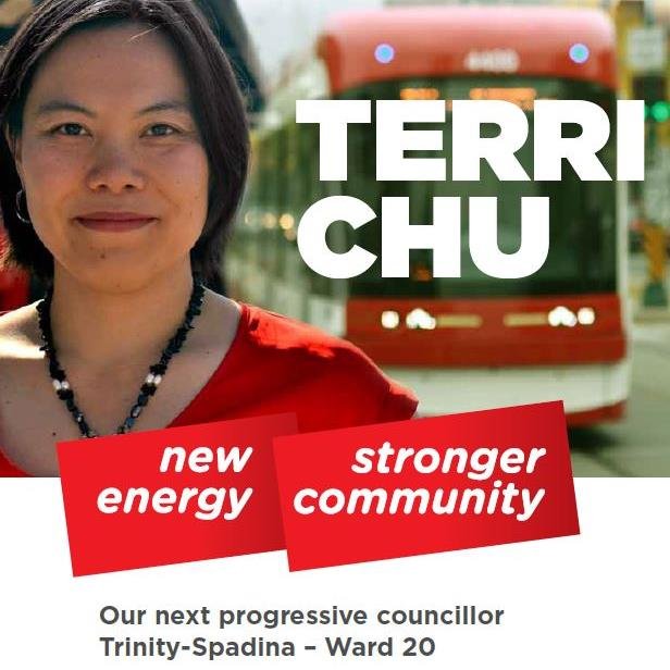 TerriChu4TO's profile picture. Tweets by @TerriChu for Ward 20 campaign volunteers. We aim to inform and be as engaging as Terri is!