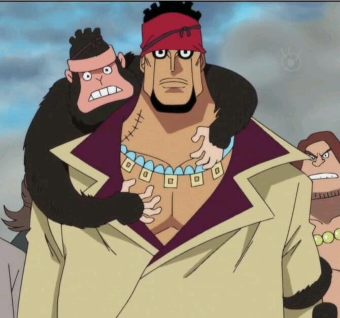 Capitán de los piratas de Doma. Aliado de Shirohige. Uso el esgrima con dos espadas y tengo un mono que se llama Juancho.