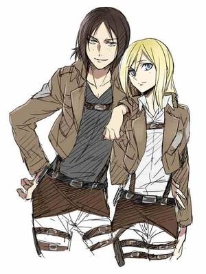 Frighting to protect Historia, my bride-to-be @Historia_SNK. ((Freckled bro is @MarcoBott__))