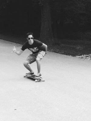I teach swim lessons at the ymca.  I longboard and I'm a photographer