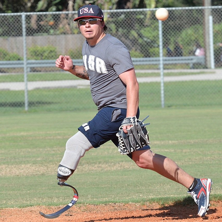 Wounded War Veterans & College Players with physical challenges. Coached by former MLB players. Representing USA in World Physically Challenged Tournament 2014.