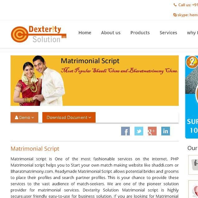 phpmatri_monial's profile picture. Dexterity Solution Matrimonial script is highly secure, user friendly easy-to-use for business solution.