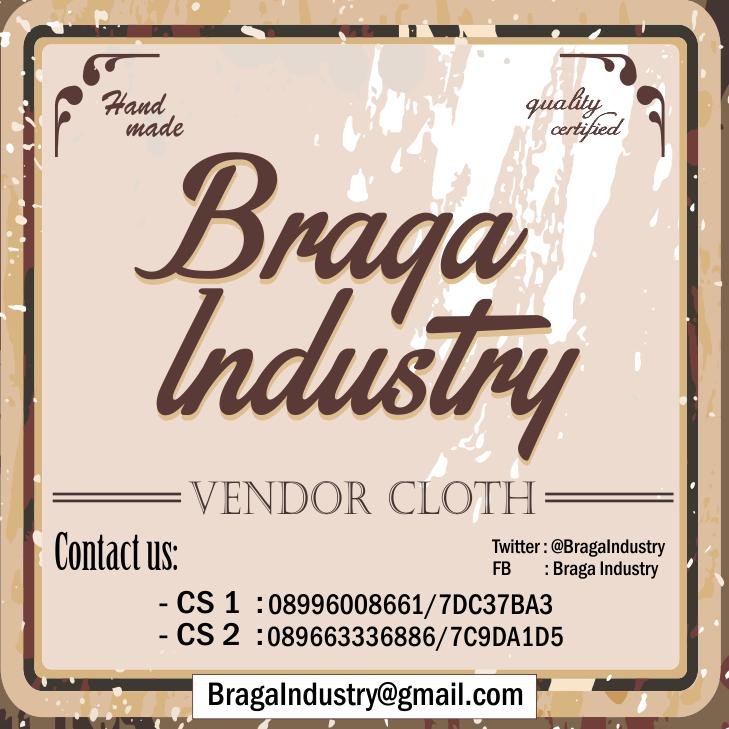 BragaIndustry's profile picture. Menerima Pembuatan T-Shirt, Raglan, Polo Shirt/Wangki, Sweater, DLL. FULL ORDER atau Maklon Sablon & Jahit. cp: 08996008661/7DC37BA3 & 7C9DA1D5