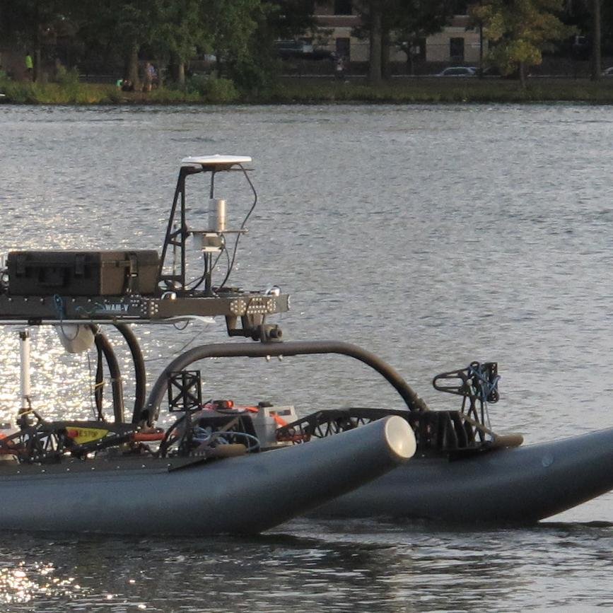 Autonomous marine robot competing in the 2016 RobotX Competition in Hawaii.