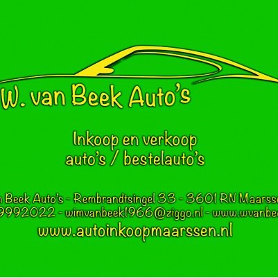 van Beek auto's (dienstverlening) uit Maarssen is op zoek naar auto's stuur een mail met gegevens en tel nr naar beekmaarssen@hotmail.com Of bel 06-19992022