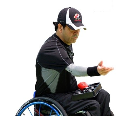 former rugby/tennis player now chucking balls for Team Canada in boccia and a rogue wheelchair rugby coach