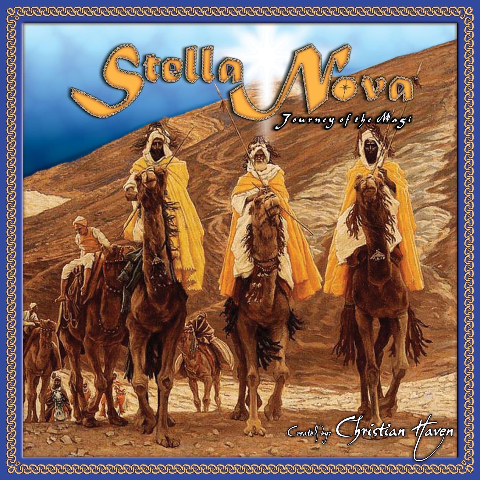 Family board game. A journey of the wise men to get to the Christ child in Bethlehem first with the three gifts. Play-tested across the country, kids love it!