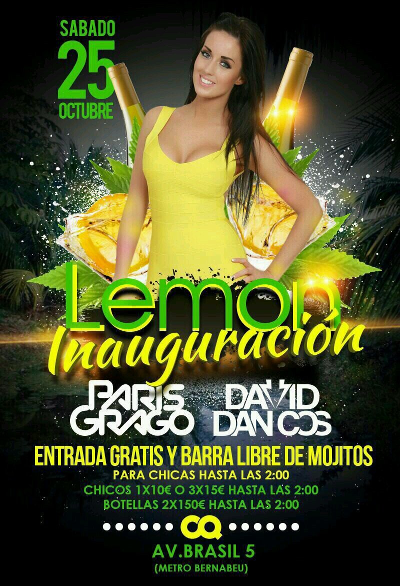 RRPP Sala Lemon Madrid. Listas Carlos Buenache