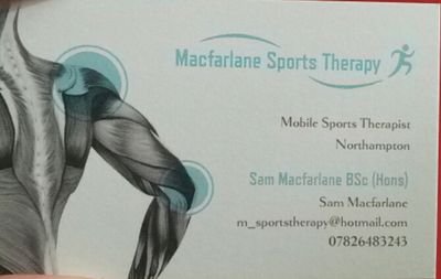 Mobile sports therapist covering Northampton and Milton Keynes. Have worked with MK Dons FC. Contact for details