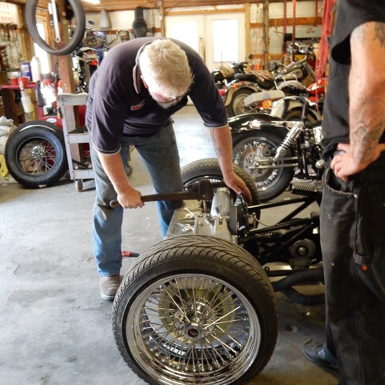 Motorcycle shop and retail store -Buy Local -We meet or beat internet prices
Business Hrs: M-F 10am-6pm/Sat-Sun-10am-3pm-year round repair service,tires,parts.